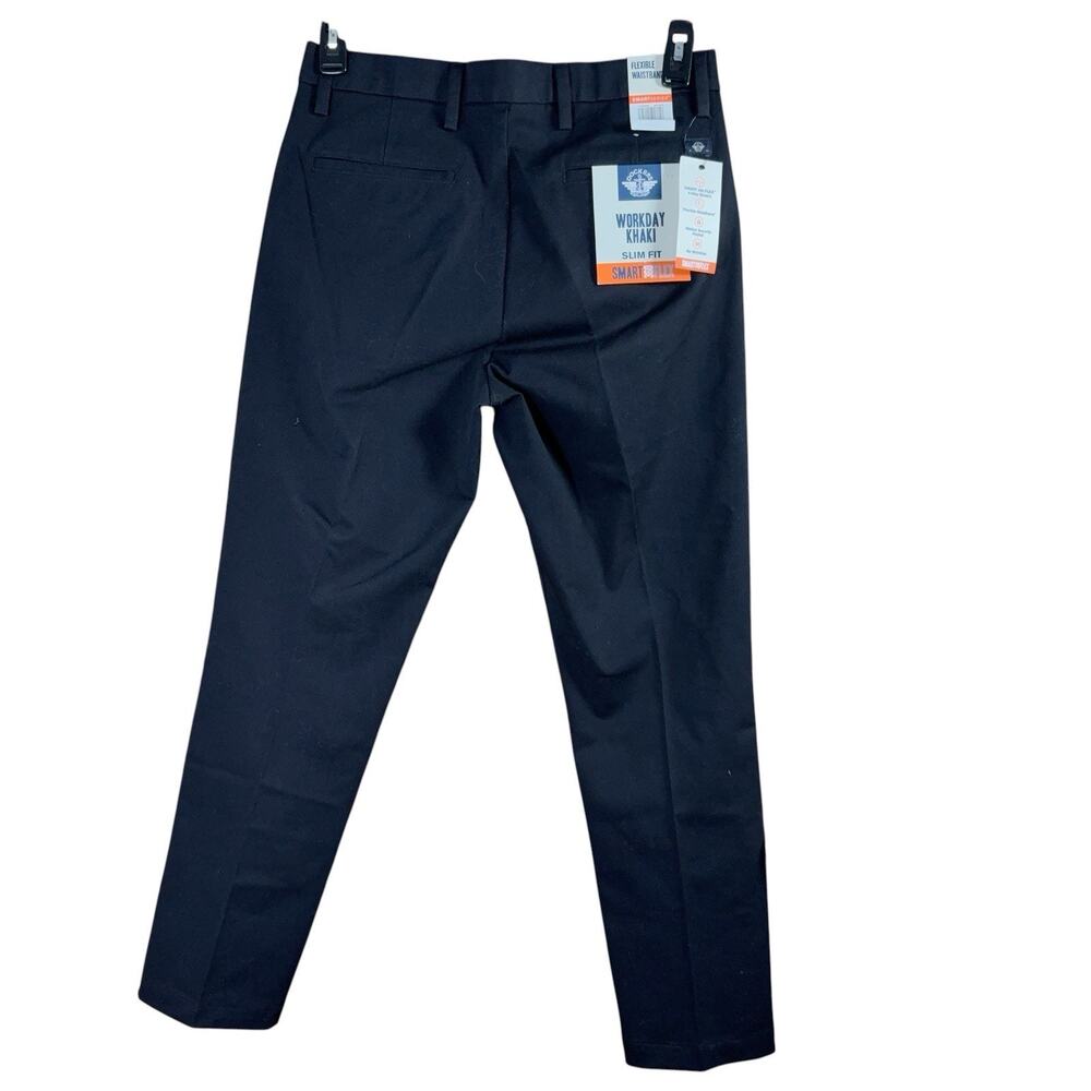 NEW Dockers Workday Kahaki Pants Men 31 x 30 Black Slim Fit Flexible Waistband
